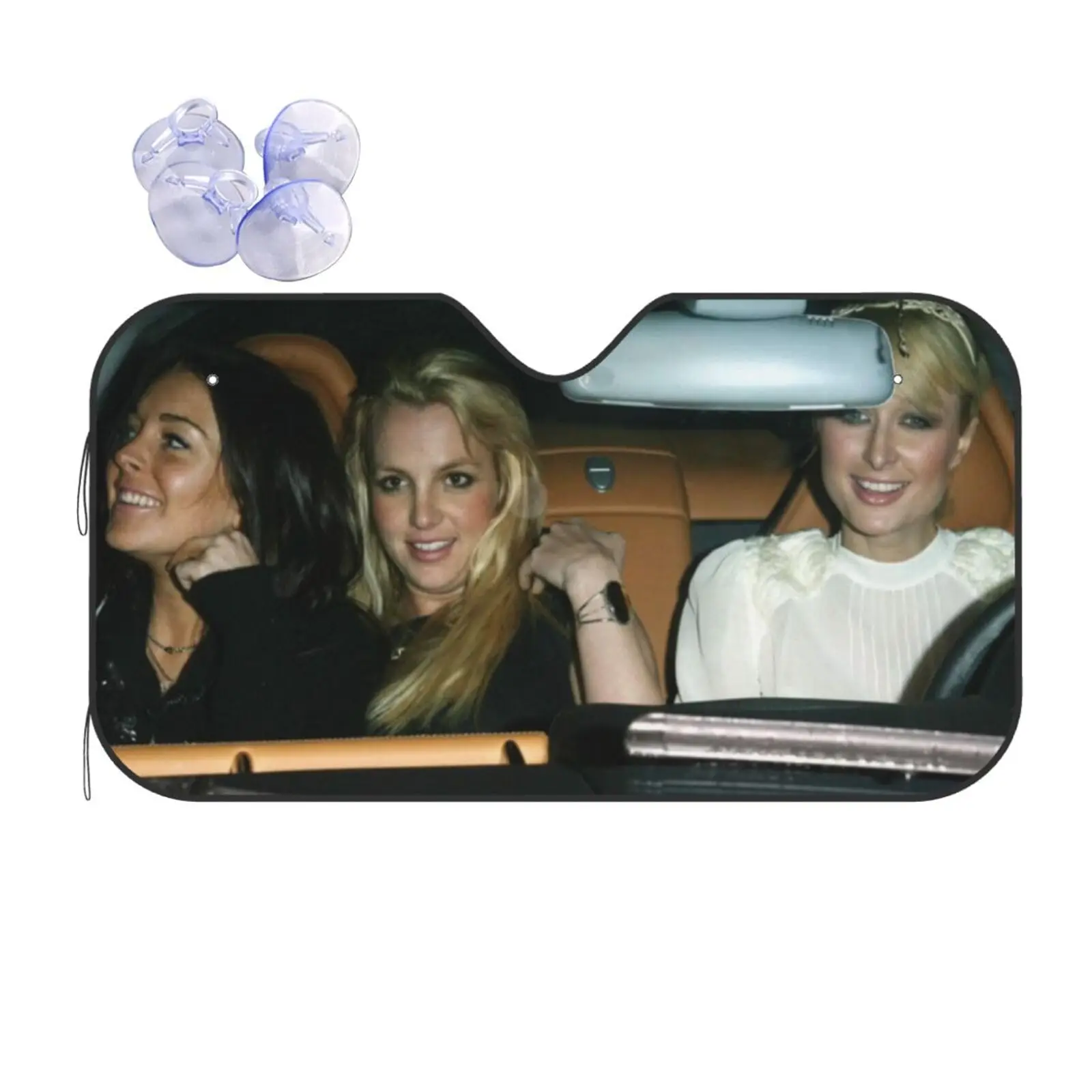 Lindsay Lohan Britney Spears Paris Hilton Windshield sun Shade Car Sun Shade for Front Foldable Visor Protector Blocks UV Rays