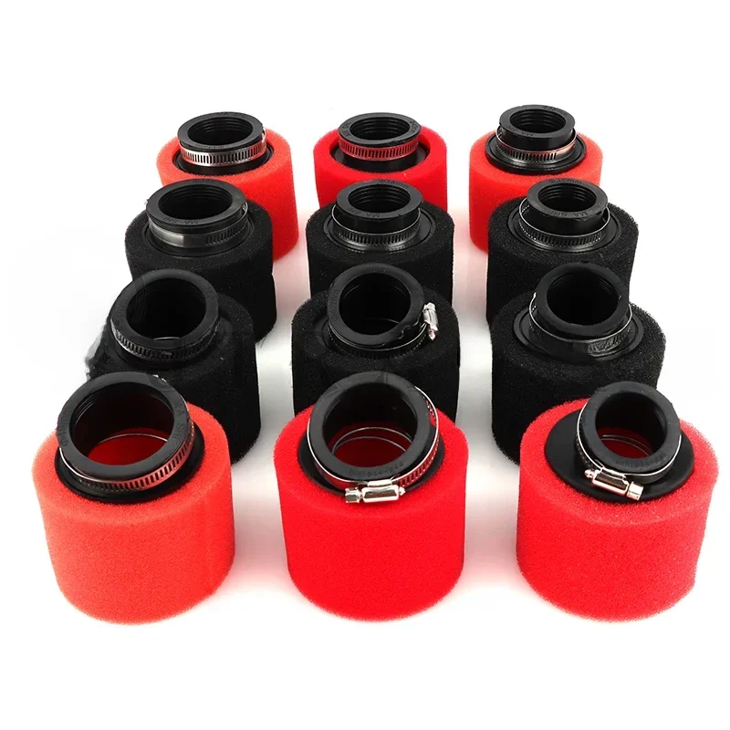 Filtre à air en mousse noir et rouge, éponge nettoyante pour cyclomoteur, scooter, Pit Bike, moto, D343, 35mm, 38mm, 42mm, 45mm, 48mm, 50mm, 60mm