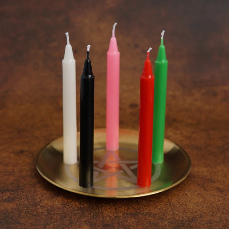 10 PCS Colored Witch Candle Spell Chime Candle for Spiritual Magic Taper Candle for Shabbat Unscented Religion Decoration