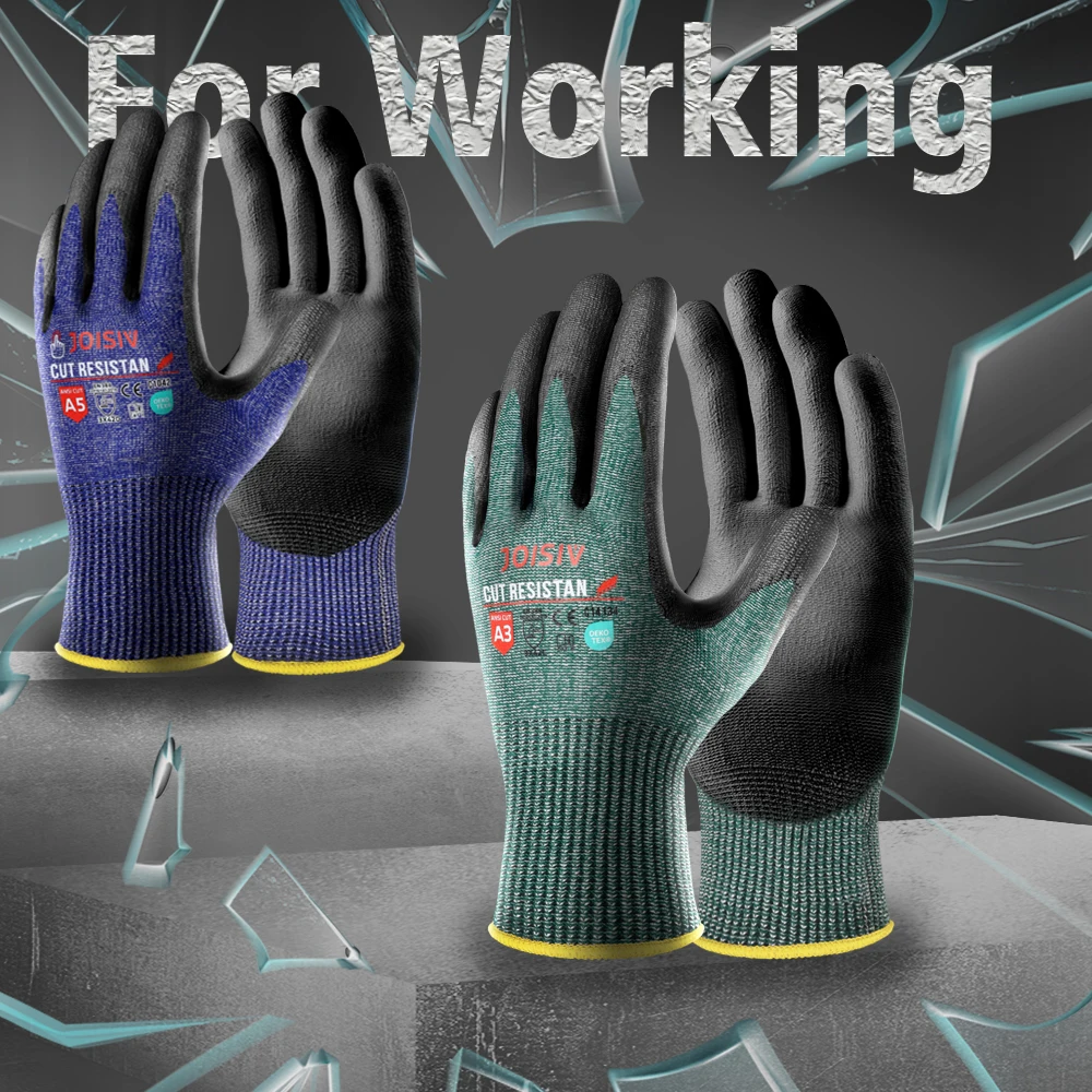 2 paia di guanti da lavoro resistenti al taglio con materiali antiscivolo, traspiranti e durevoli per l'uso con touchscreen per lavori di taglio