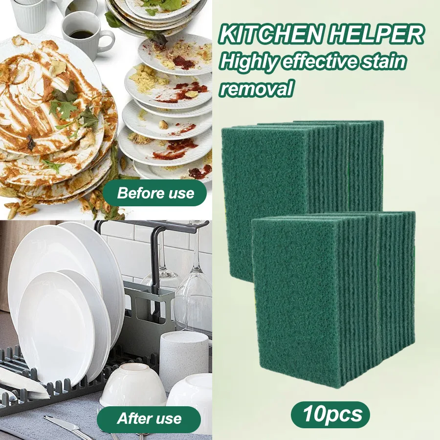 

Многофункциональный набор чистящих губок, 10 шт., рождественский кухонный спаситель! Tackles Stubborn Grease/Oil. Скрабы Блюда, сковороды, раковины