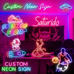 Private Custom Neon Sign Personalised Name Design Business Logo Game Room Wall LED Light Party Night Lamp Dropshipping Gift