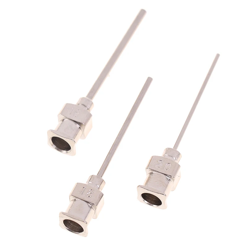

5PCS Sliver High Precision Burr-free Polished Needle Blunt Tip Stainless Steel Syringe Dispenser Needles 12/16/18/20/25/G