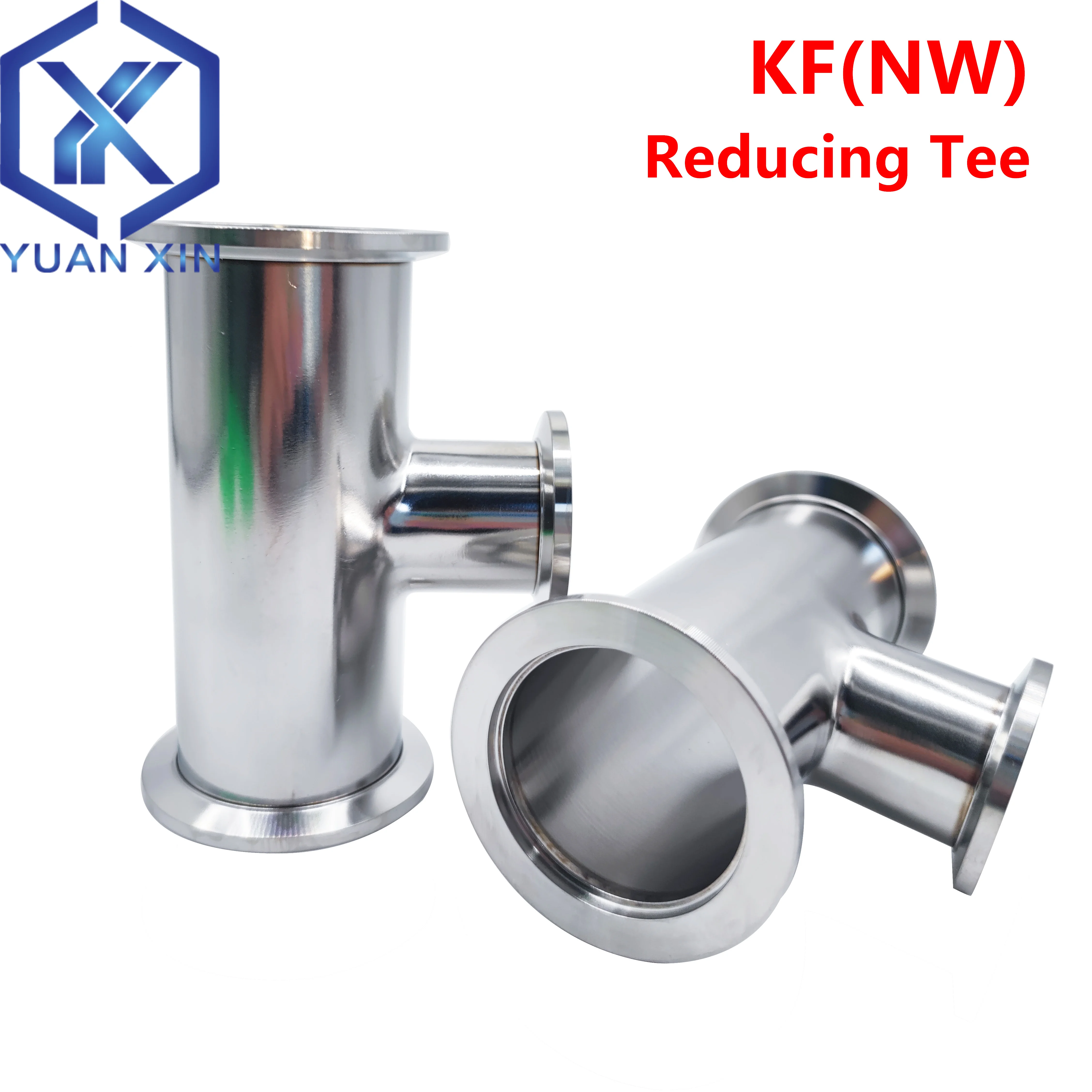 KF high vacuum tee vacuum reducer tee reducing tee KF16 KF25 KF40 KF50
