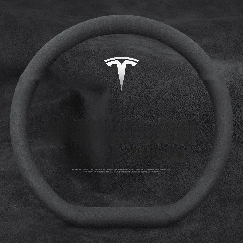 Housse de protection antidérapante en daim pour volant de voiture, pour Tesla Roadster modèle 3 modèle Y modèle S modèle X, accessoires