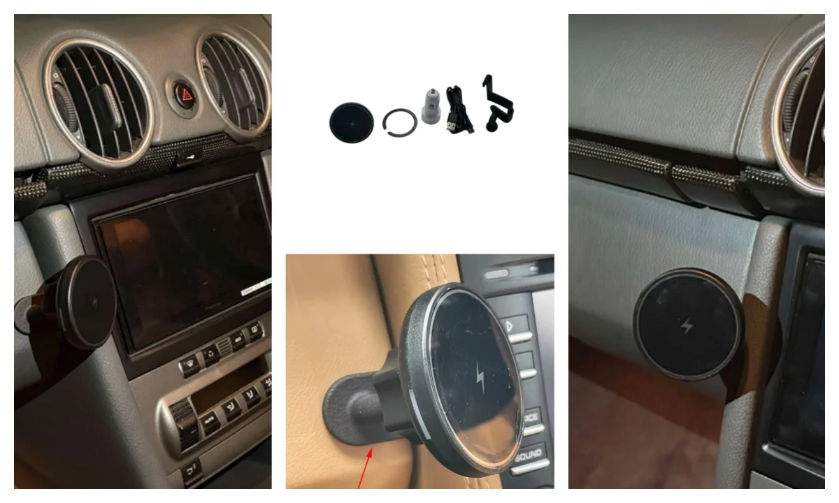 

Совместимое с Mag Safe Glove Box, крепление для телефона, зарядное устройство для Porsche 997 911, модель с правым рулем (RHD), органайзер для хранения автомобиля