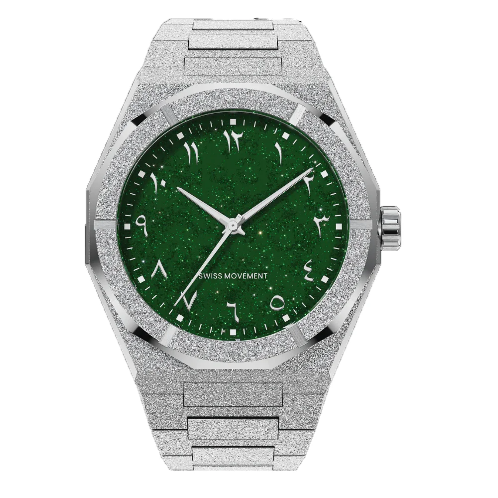 Orologio smerigliato con quadrante arabo a forma di stella in acciaio inossidabile resistente all'acqua da 5 ATM con logo PR