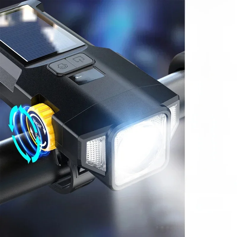 AliExpress BUCKLOS Bicycle Front Light 4000mAh Zoom Near/Far Bike Headlight Long Endurance Cycling Lights Solar Power Recharge Waterproof MTB Parts