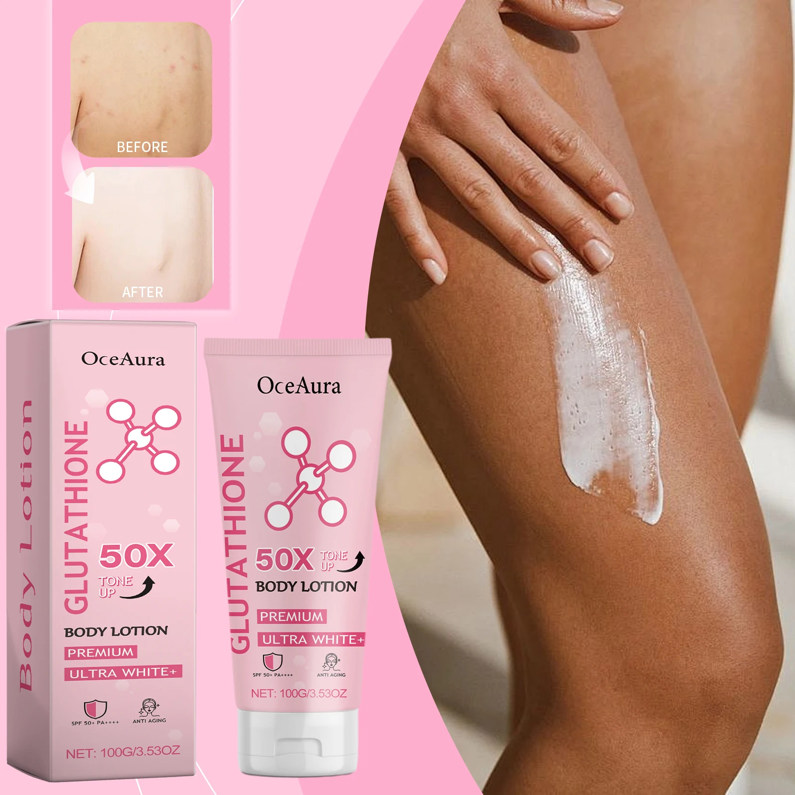 

100g Oceaura Brighten Body Lotion Remove Melanin Improve Dryness Roughness Even Skin Tone Whiten Moisturize Nourish Body Cream