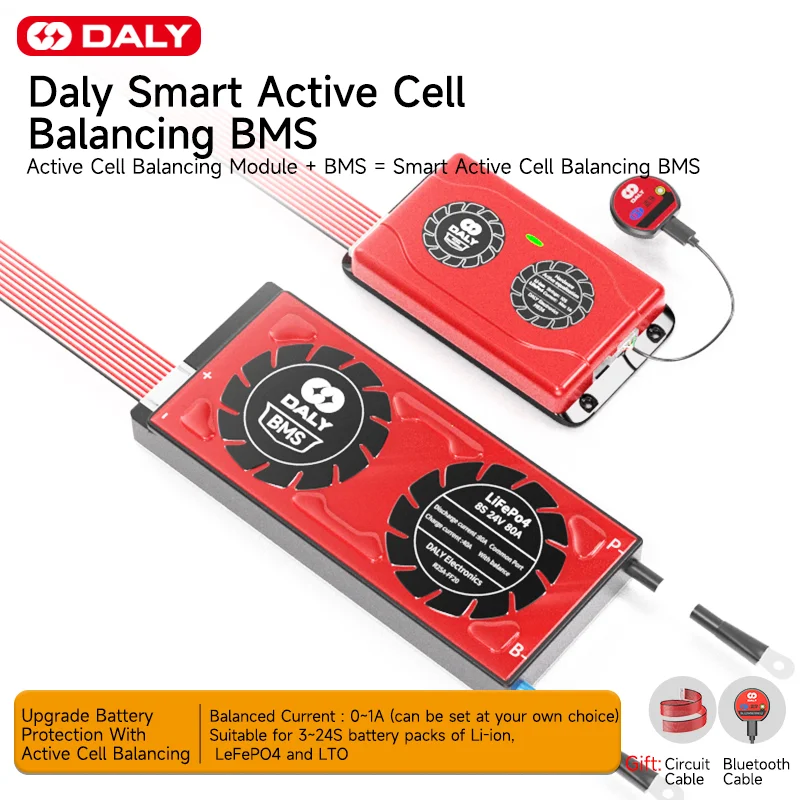 

Daly BMS 1A Smart Active Balancer Current 8S 12S 13S 14S 16S 17S 20S 24S 60A 80A 100A 150A 200A 500A Lifepo4 Li-Ion Battery