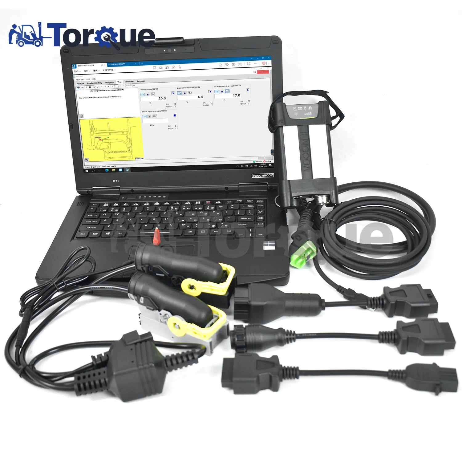 CF54 laptop For VOCOM2 88890400 for vocom II test ECU programming excavator for Renault UD Mack Diagnostic Tool