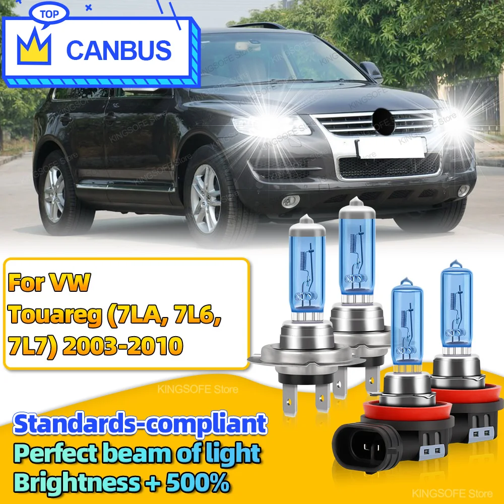 2/4Pcs Halogen Headlight Bulbs 100W Super Bright Canbus Car Lamp Fit For VW Touareg 7LA 7L6 2003 2004 2005 2006 2007 08 09 2010