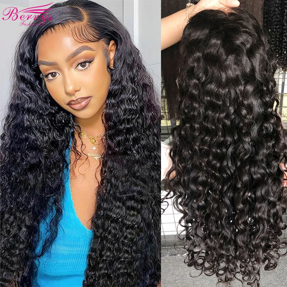 Berrys Fashion Hair Water Wave 13x6 HD Lace Frontal Wig Peruvian 250% Water Wave Lace Frontal Wig 5x5 Lace Closure Wig For Women