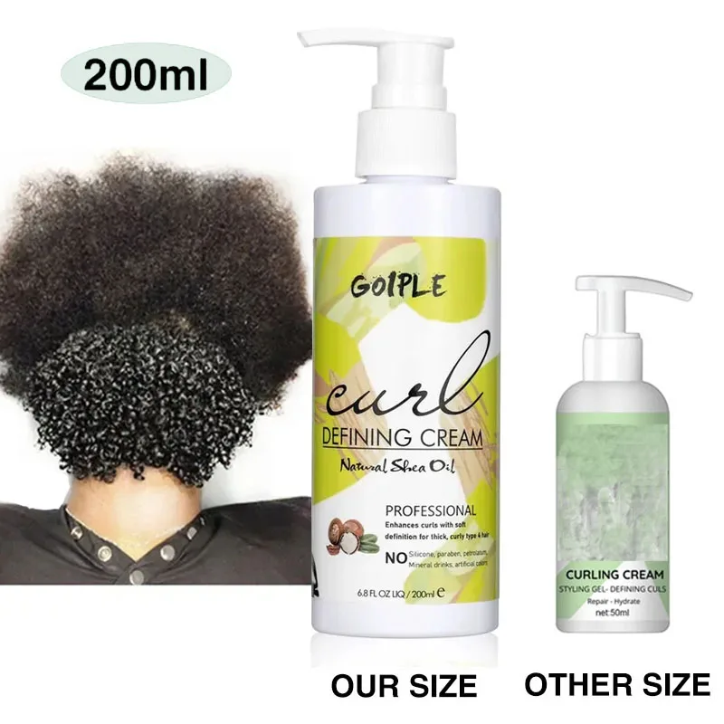 GOIPLE 200ml Curl Defining Cream Curls Natural Enhancer for Hair Repair and Add Shine Moisturizing Styling Frizz Control Mousse