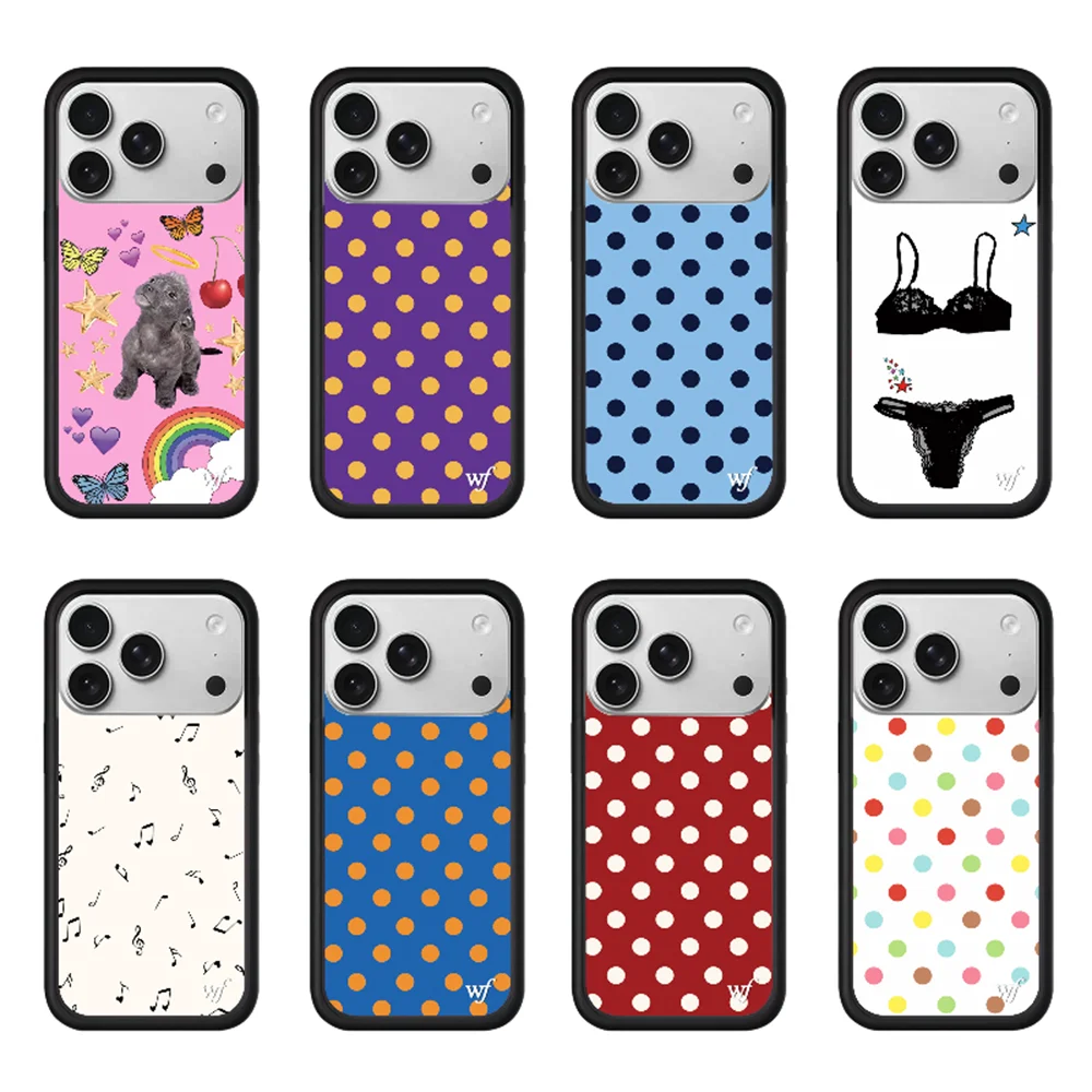 

Wildflower Polka Dots Bikini Phone Case For iPhone 17 12 13 14 15 Pro 16 Plus 16 17 Pro Max Cover 3D WF Cute Puppy Cherry Cases