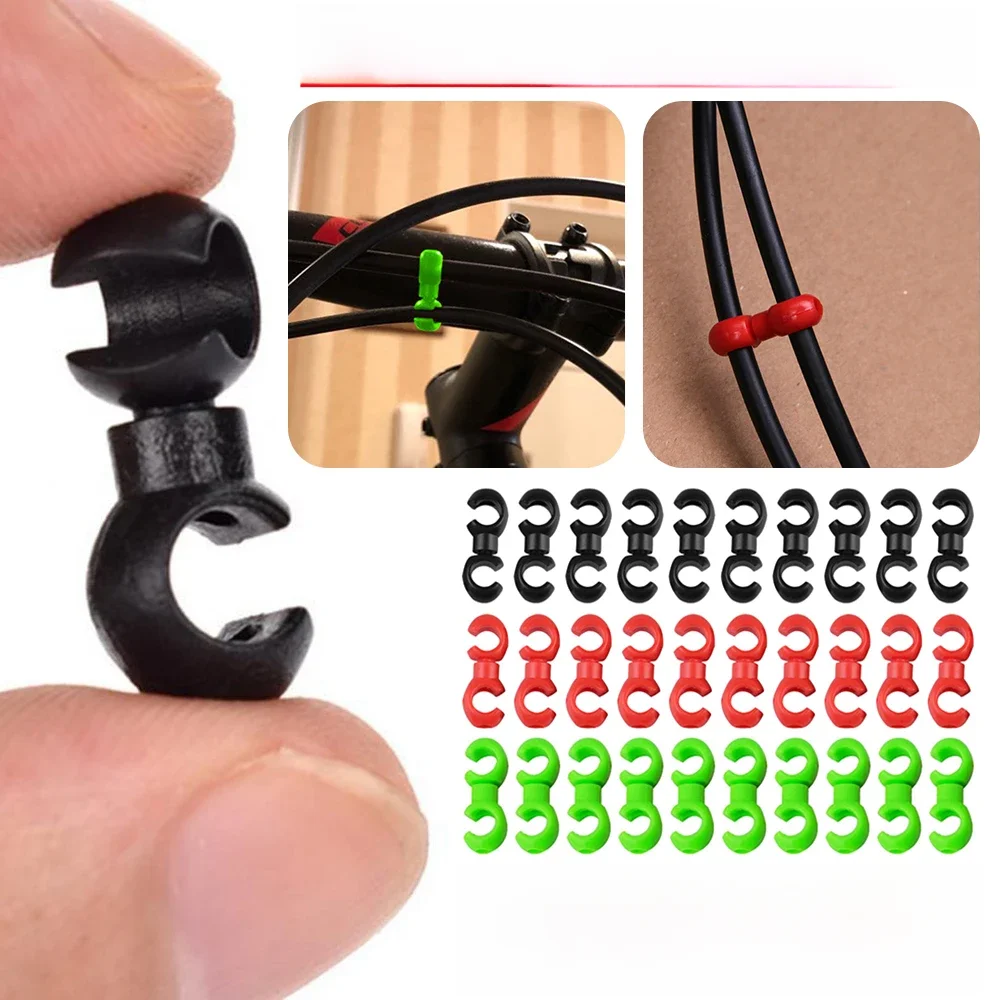 AliExpress Shunmaii 40/10pcs S Style Brake Cable Clips for Bicycle MTB Rotatable Line Hose Guide Line Hook Pipe Buckles