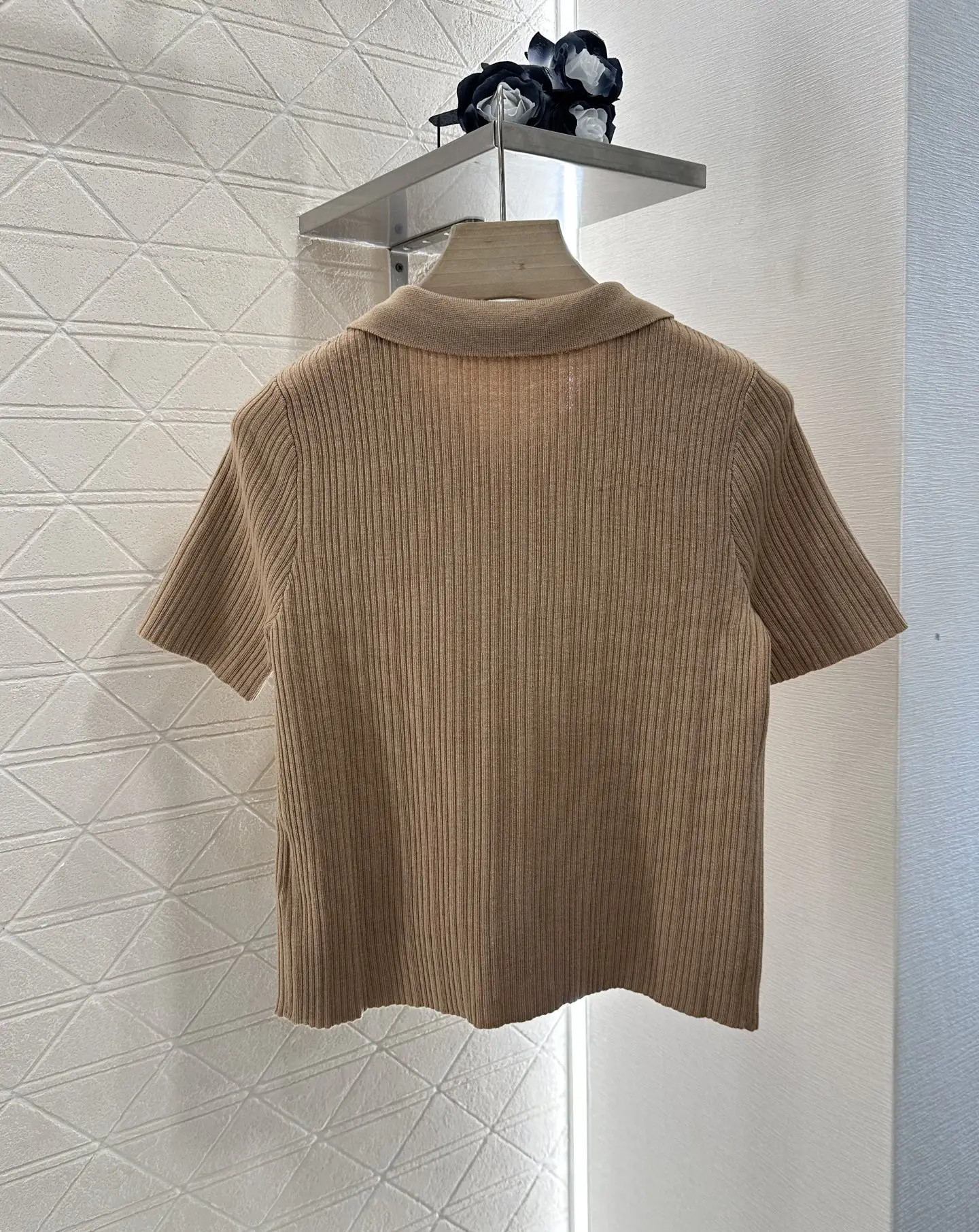 

2025 New Sweater Polo Short-sleeved Buttons Wool Pullover Fashionable Versatile Slimming Figure-hugging