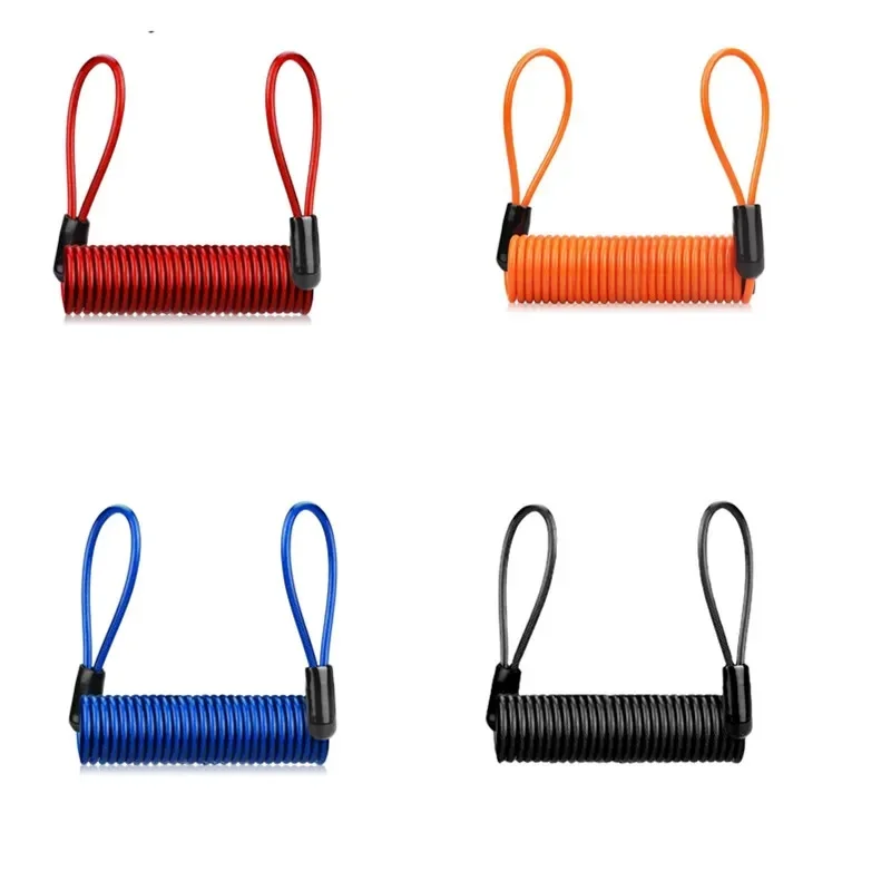 AliExpress falante 150CM Motorcycle Brake Disc Lock Scooter Reminder Cable Bicycle Spring Rope Bag Anti-Theft Cable Protection Alarm Locks 6 colors