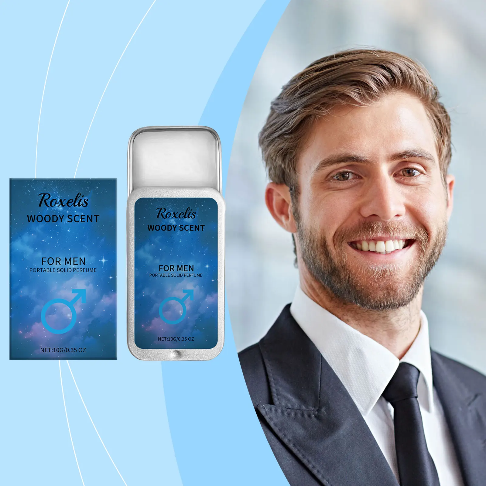 

Roxelis 10g Men's Fresh Solid Perfume Balm Lasting Natural Fragrance Deodorant Body Pheromone Charming Wooden Solid Perfume