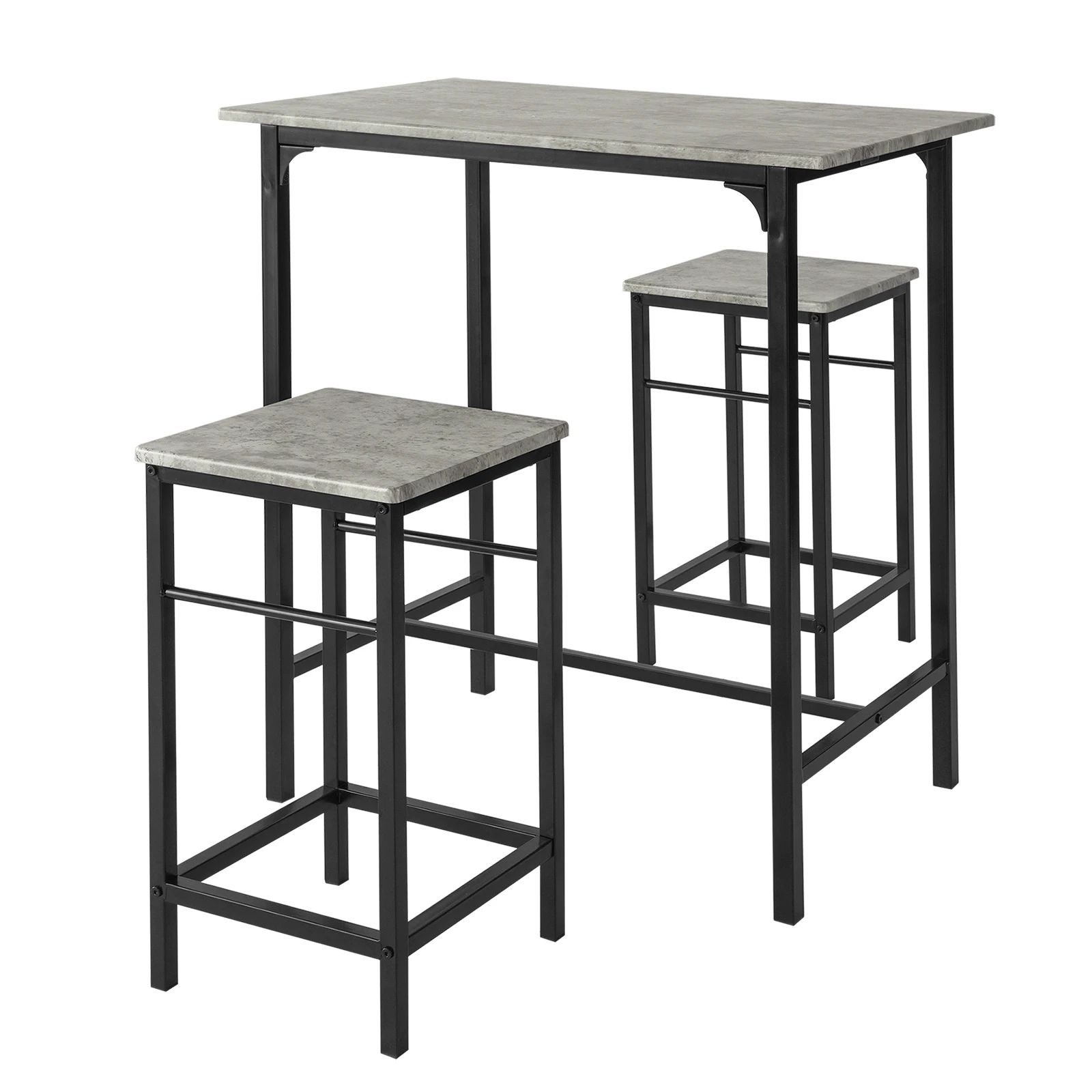 SoBuy OGT10 juego de mesa de bar mesa de bistró de 3 piezas con 2 sillas mesa de comedor grupo de asientos