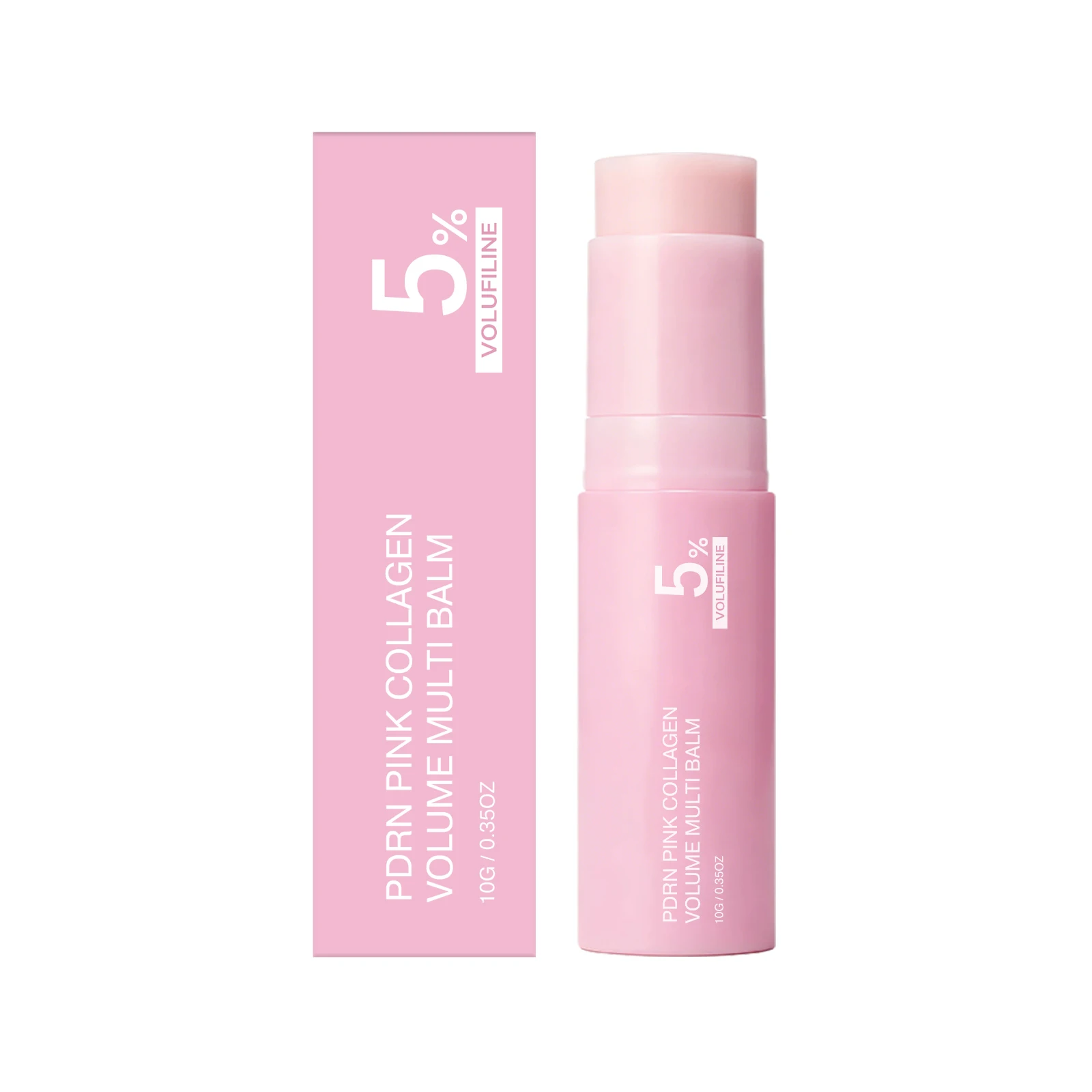 PDRN Pink Collagen Volume Multi Balm Stick Hydrating Wrinkle Balm Collagen Plumping Firming Stick for Under Eyes Neck Forehead Smile Lines Lips