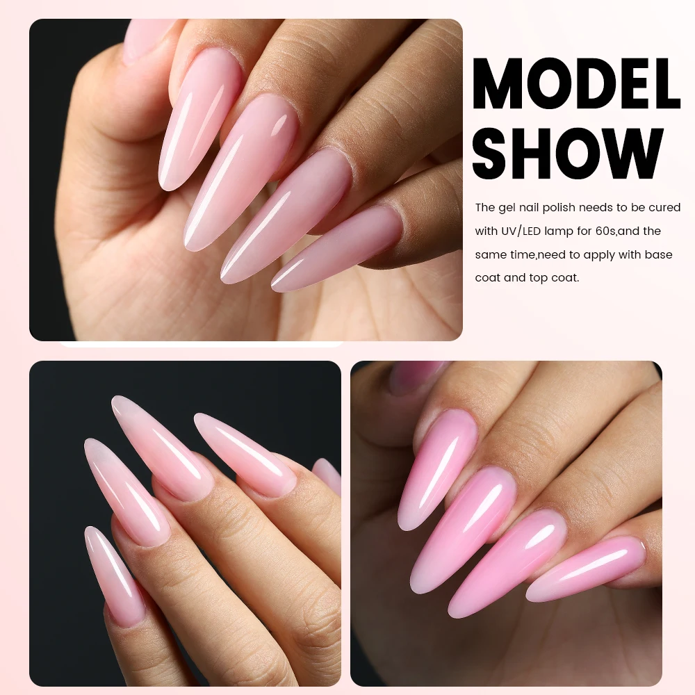 YOKEFELLOW 15g Poly Nail Gel for Nail Extension Gel Jelly Nude Pink UV Acrylic Gel Crystal Gel Varnish Nail Art Builder Gel DIY