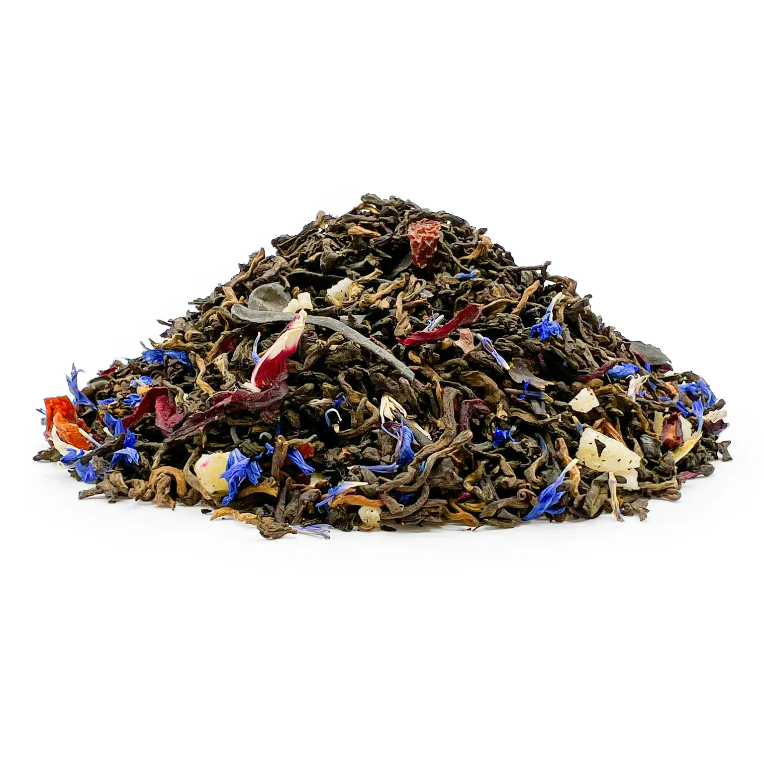 ABALORI | Té Pu Ehr Esbelta | Té Rojo Con Piña, Algas, Hibisco, Escaramujo, Ciruelas y Flores Azules  | 100 gramos para 45 tazas de té | mezcla