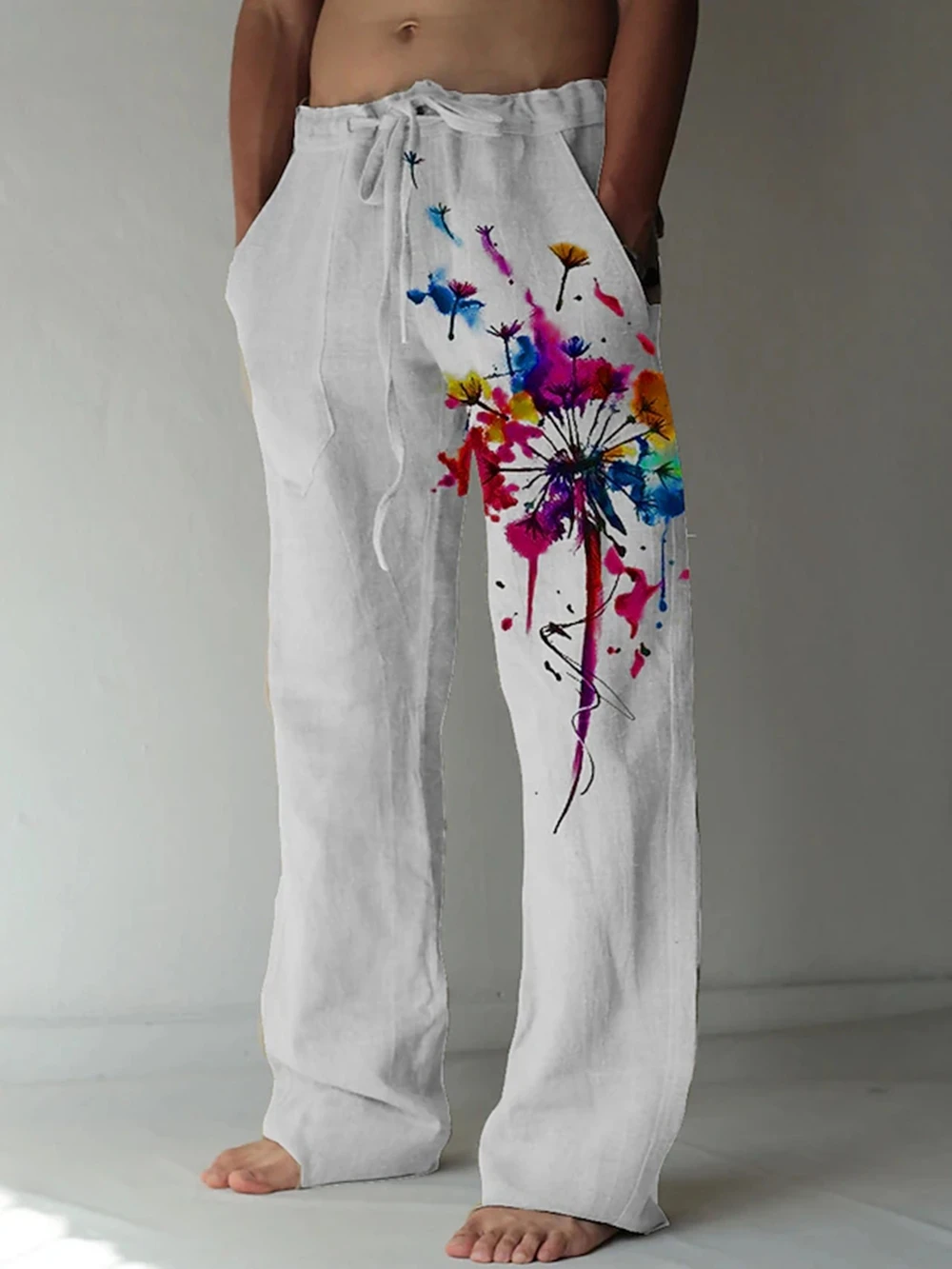 Men's Trousers Summer Pants Beach Pants Drawstring Elastic Waist 3D Print Print Graffiti Comfort Casual Daily Holiday Streetwear