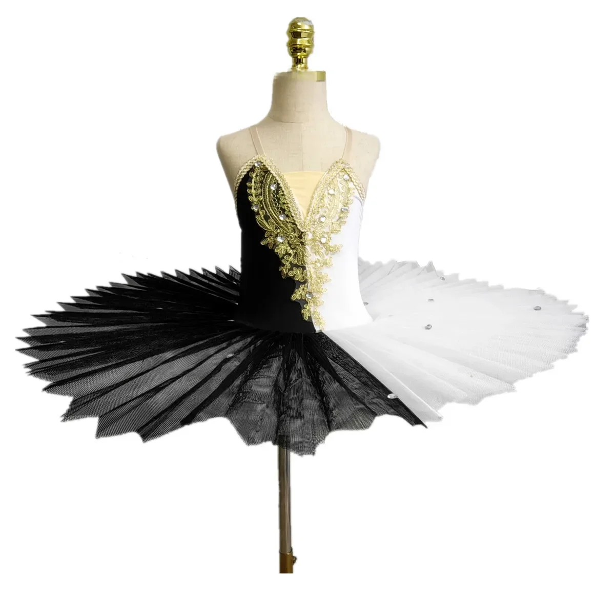 Dziecięca spódniczka baletowa Tutu Spódnica Swan Lake Kostiumy Czarno-biała chusta Spódnica Tutu Taniec Ubrania sceniczne dla dziewczynek — zdjęcie 2