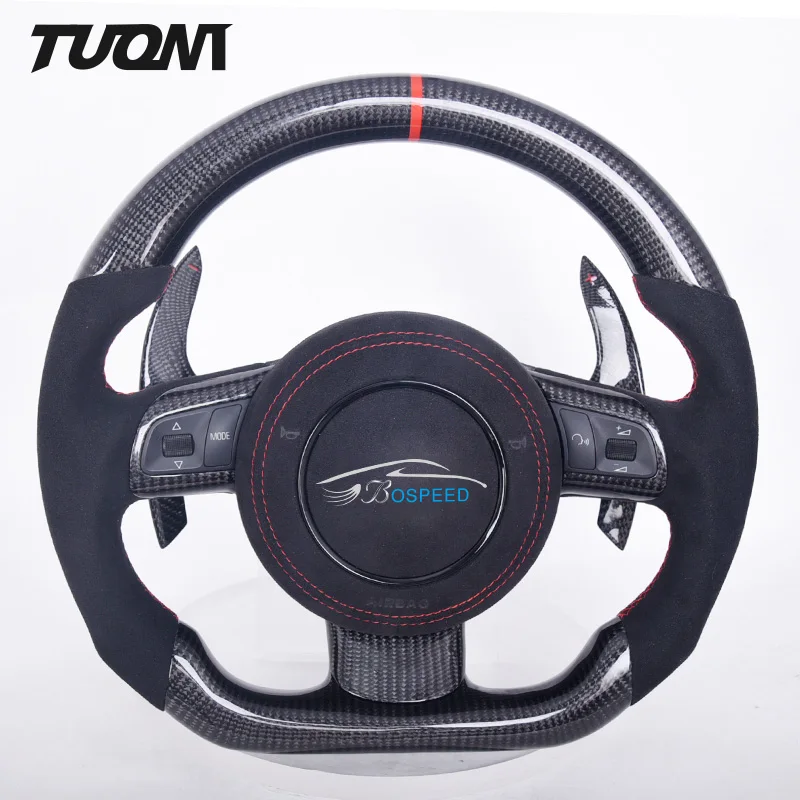 

Fit For Audi A3 8Y A4 B8 A6 C6 A7 Q3 Q5 S3 8V S4 Rs3 Rs7 TT 8J MK2 R8 SQ5 Sports Forged Carbon Fiber Led Cars Steering Wheel