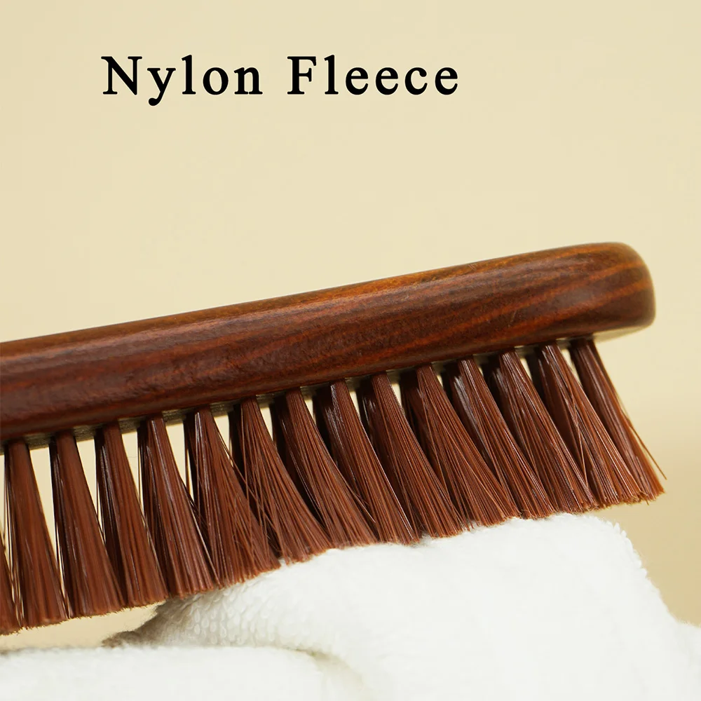 Lint Brush for Clothes Soft Horse Hair Bristle for Suits, Cashmere, Wool, Velvet, Suede and Pet Hair - Large Walnut Wood Handle