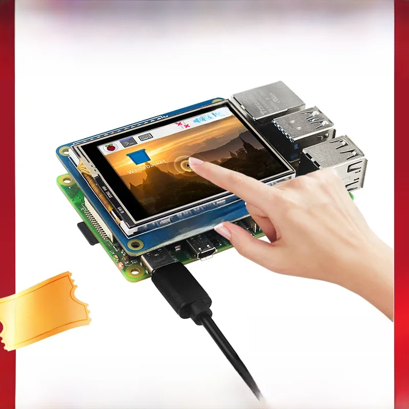 2,4-calowy ekran dotykowy Raspberry Pi Interfejs SPI TFT LCD 320×240 pikseli Podświetlenie LED dla Raspberry Pi 4B 3B+ Zero 2 W — zdjęcie produktu 7
