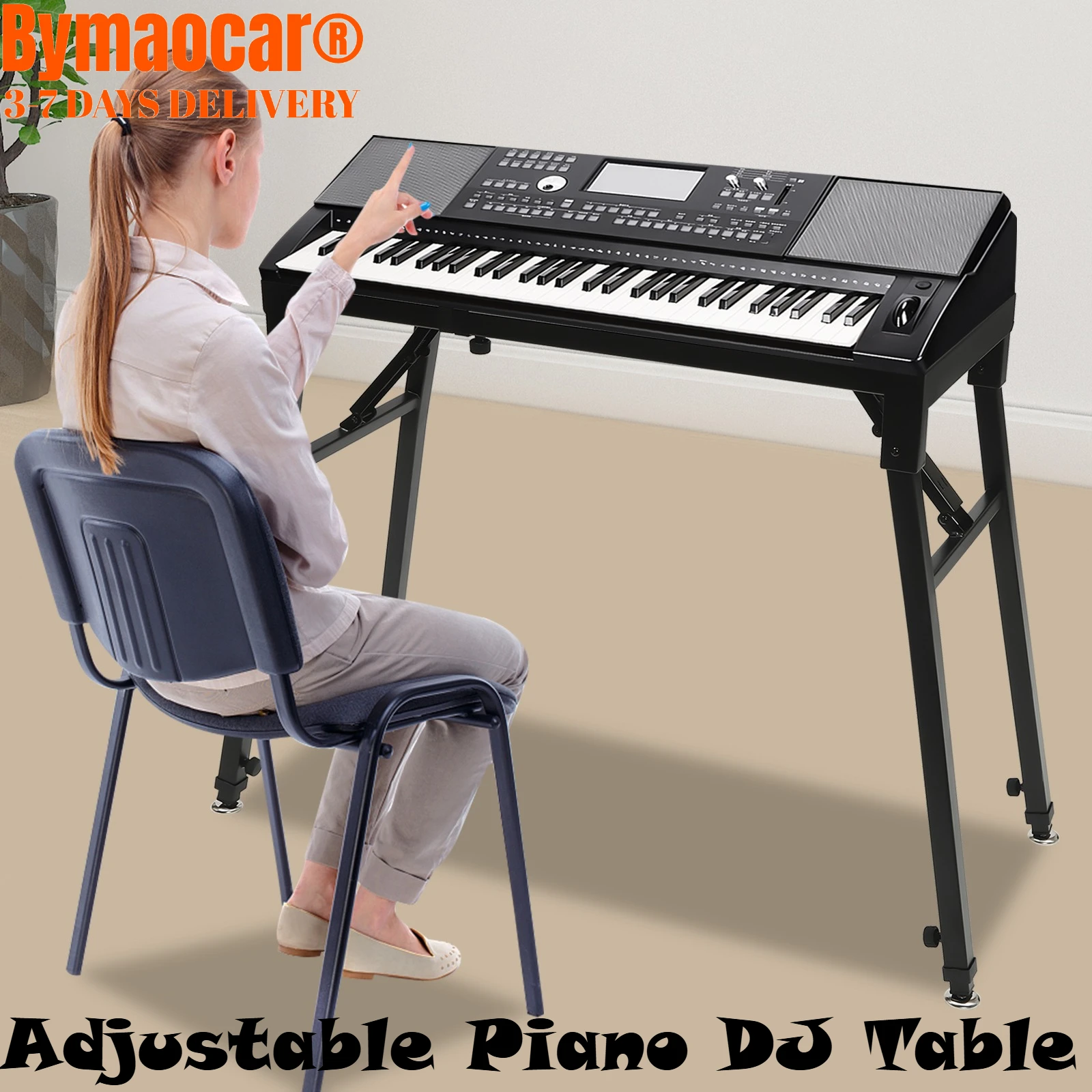 

Heavy Duty Folding Keyboard Stand, Adjustable Piano DJ Table Portable Professional Collapsible for Speakers, Electric Piano