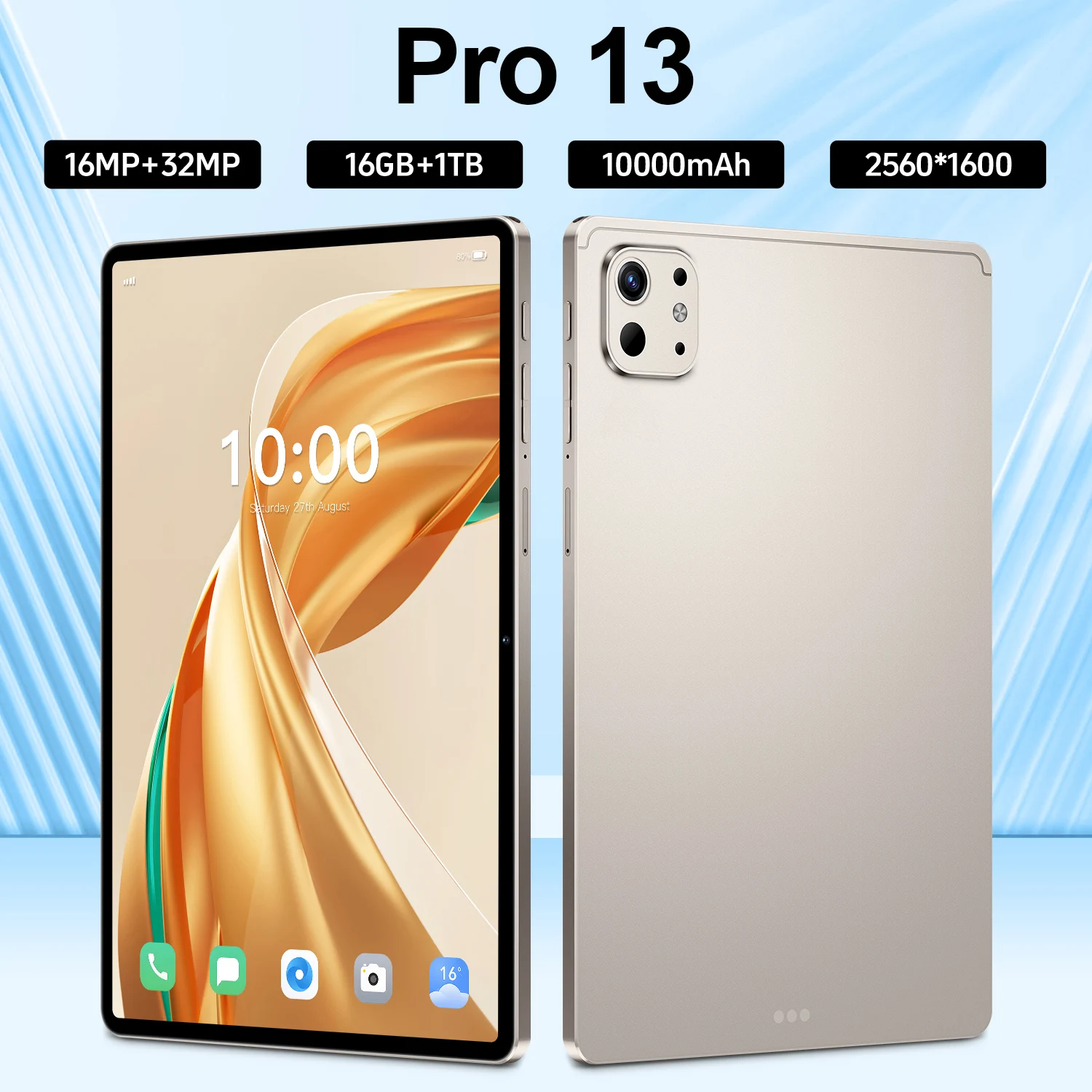 

2025 New Pro 13 Tablet 10.1inch HD Screen Android15 Global 10000mAh tablets PC 5G Dual SIM WIFI GPS OTG