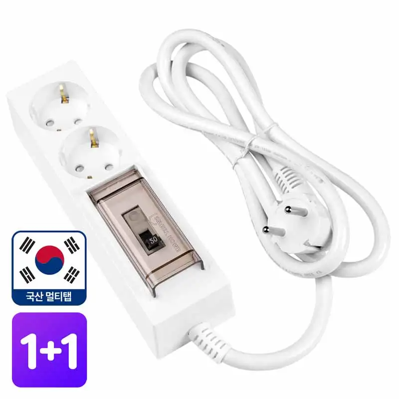 1+1 Domestic 4000w High Capacity Safety 2-Outlets 1.5m