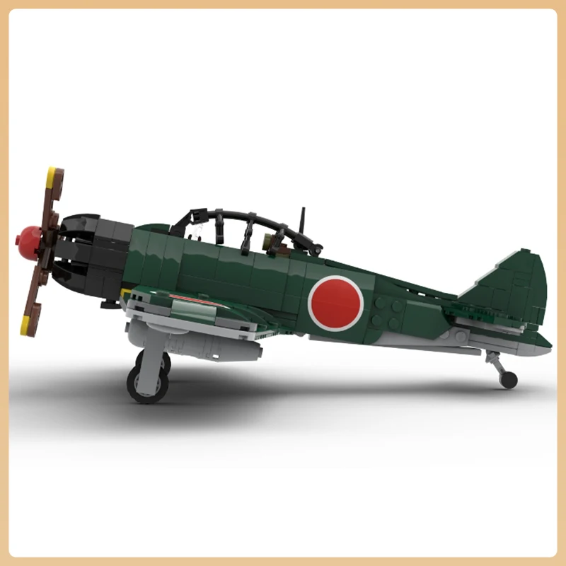 WW II Japan Navy A6M Zero Fighter MOC Building Block  Military Weapon Long-range Carrier-Based Aircraft Model Bricks Toys