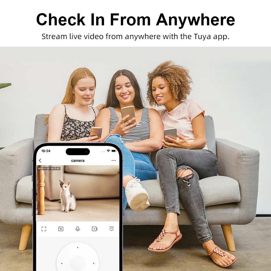 5MP PTZ WiFi Security Camera Tuya Smart Two-Way Talk Infrared Night Vision Motion Detection Alarm