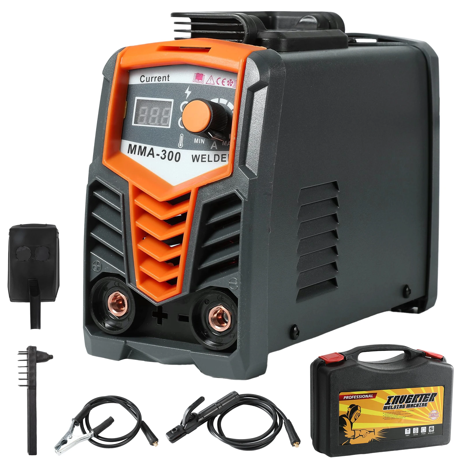 Soudeuse électrique MMA-300, machine à souder à l'arc à inverseur, mini-soudeuse, courant réglable de 20 à 300 A, avec masque de protection pour électrode