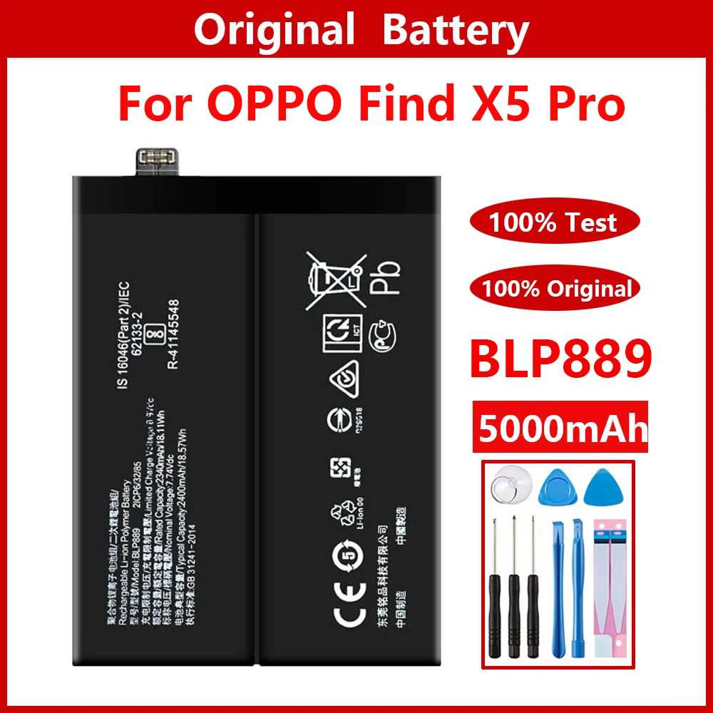 

100% Genuine Original 5000mAh BLP889 Battery For OPPO Find X5 Pro X5Pro Replacement Batteries Batteria + Free Tools