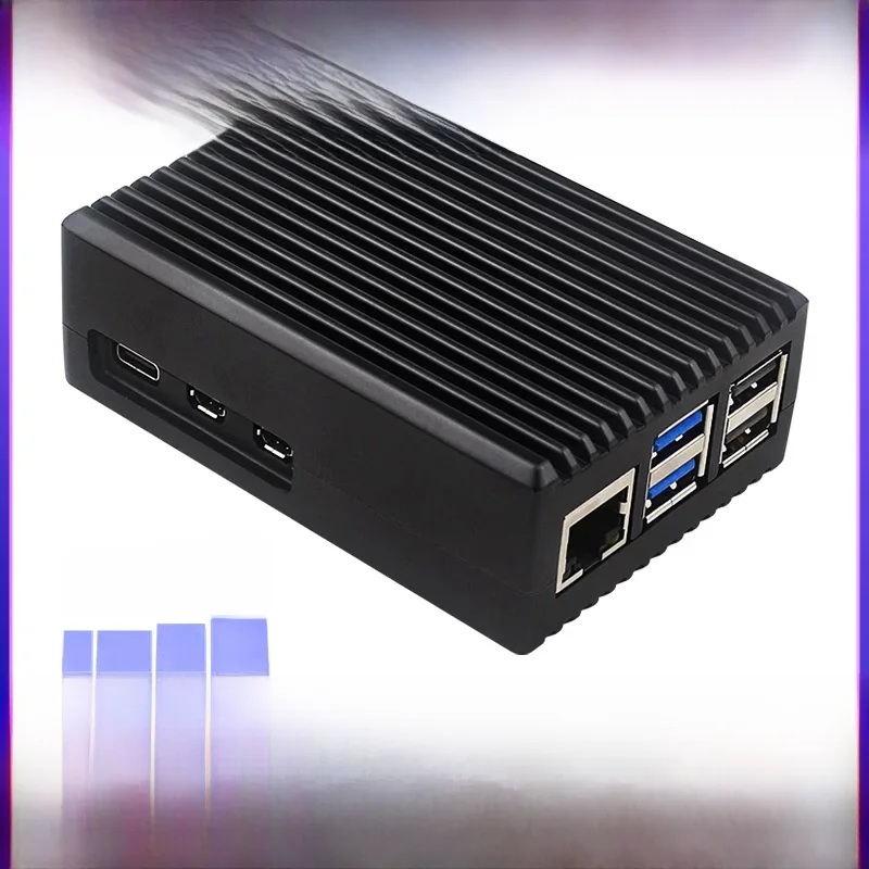 Raspberry Pi 5 Metalowa obudowa ze stopu aluminium Pasywna obudowa chłodząca z silikonowymi radiatorami do Raspberry Pi 5 RPi 5 — zdjęcie produktu 7