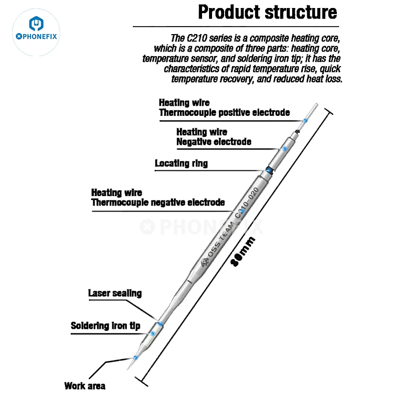 OSS Tips C245 C210 C115 Universal C245 C210 C115 Soldering Iron Match with Sugon Aifen AIXUN I2C Mechanic JBC Soldering Station