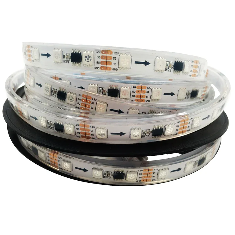 DC12V WS2818 (WS2811 Upgrand Version)  Multi Color Led Strip 60Leds/m 20IC/m 5050RGB Addressable Led Tape For stage