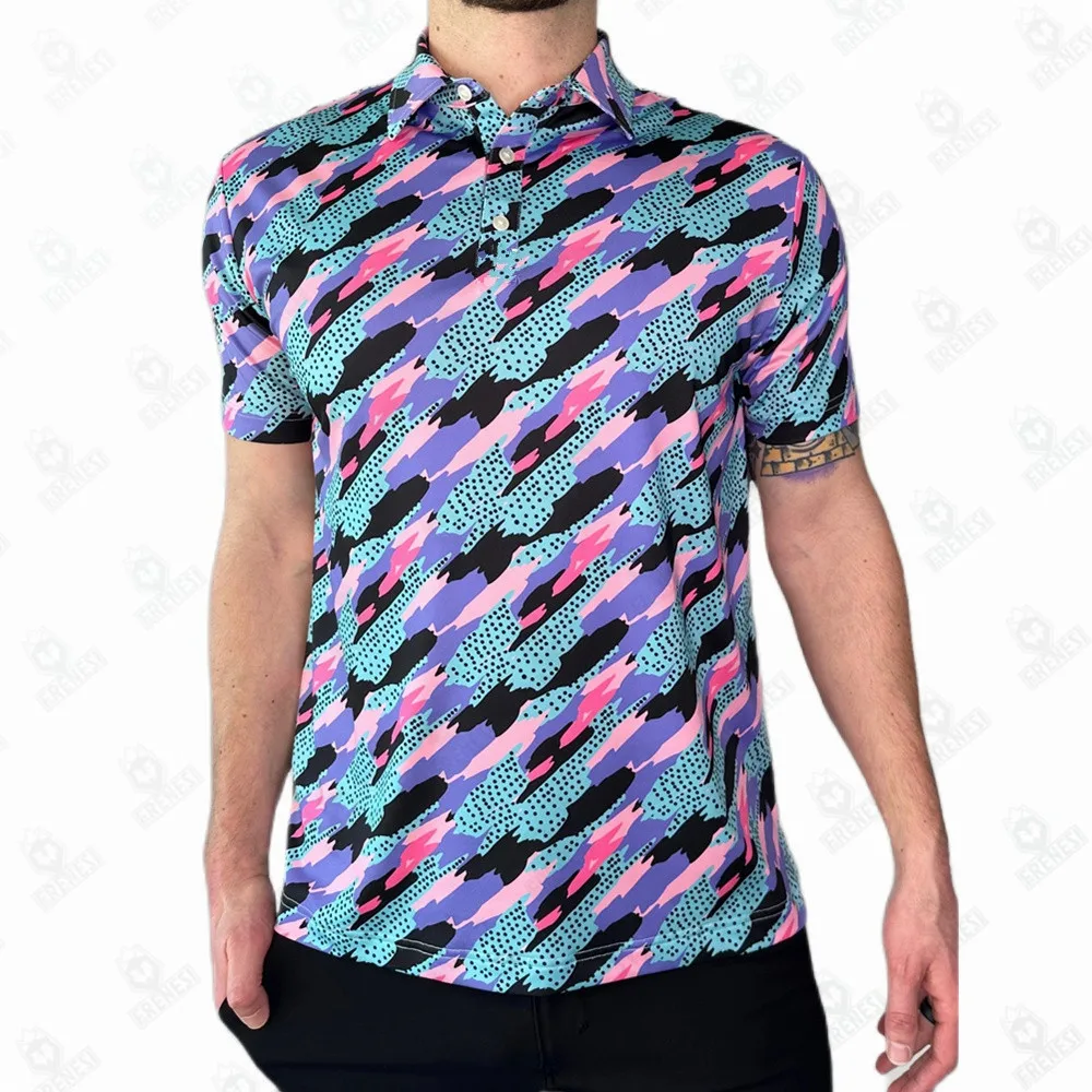 Summer Casual T-shirts Mens Short Sleeve Polo Shirts Lapel Button Work Clothing Shirts Quick Dry Tee Sports Golf T-shirt 2023