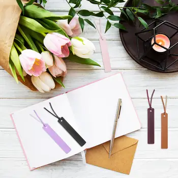 10個裝真皮書籤,個人化手工真皮標籤,閱讀標記,附皮繩,閱讀器/尋呼機書籤夾 10 最佳銷售 皮革書籤 - №3