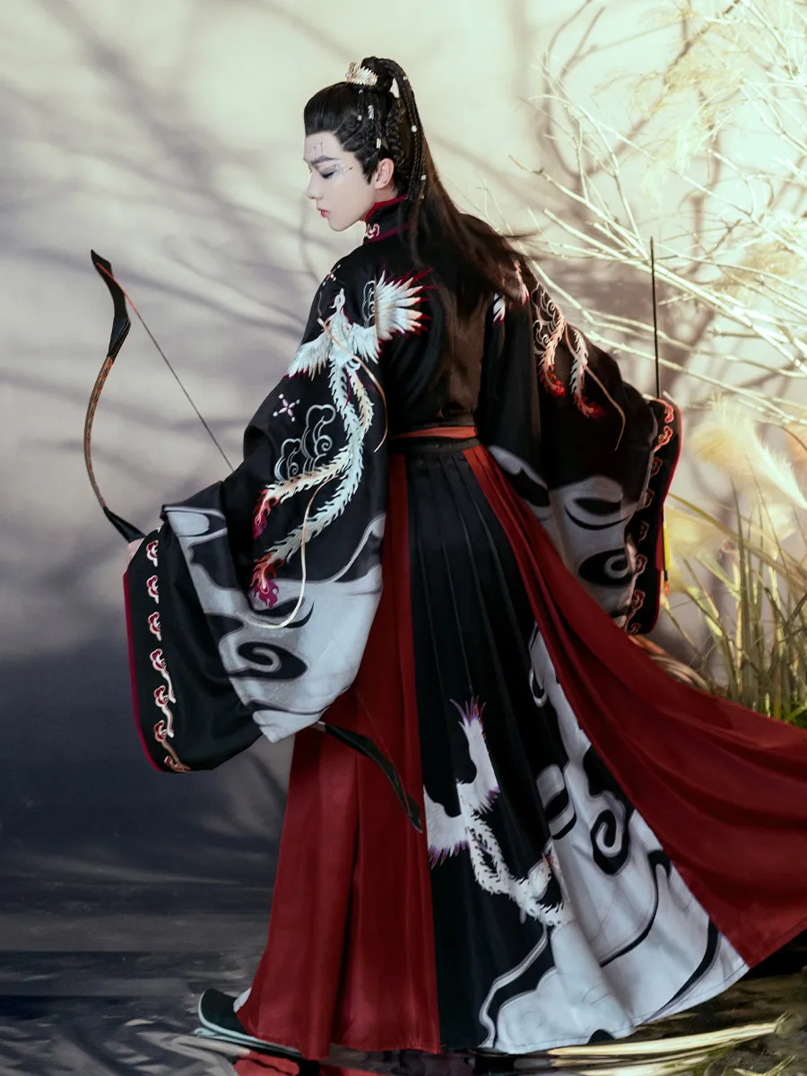 New Couple Hanfu Suit Chinese Classical Female Dress Festival Male Clothes Wei Jin Dynasty Ancient Costumes Black Hanfu DQL6927