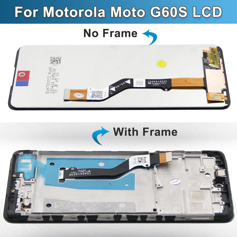 6.8\'\' For Motorola Moto G60S LCD Display Touch Screen Digitizer Assambly For Moto G60S XT2133-2 Display With Frame