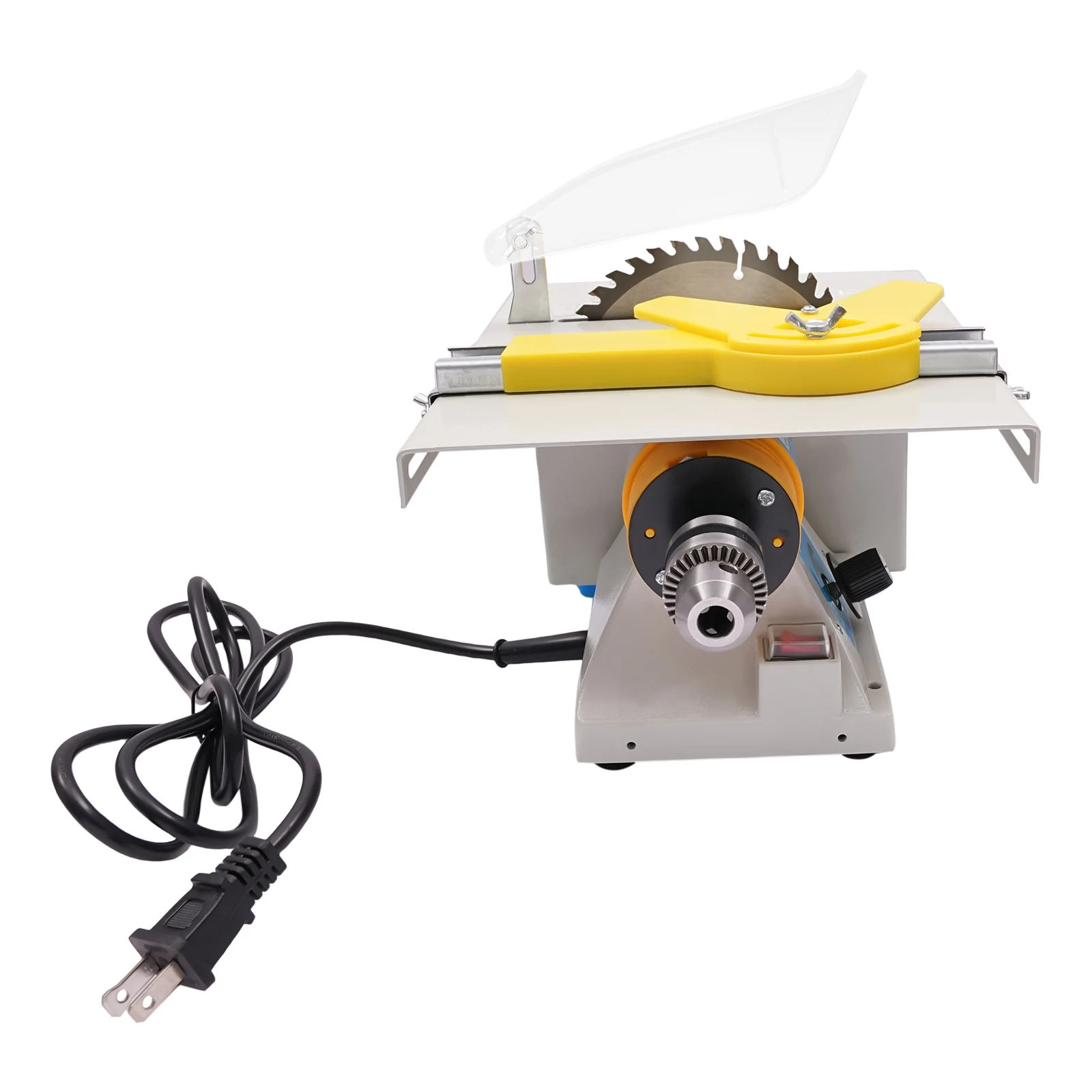 Multifunction Mini Table Saw Woodworking Lathe Electric Polisher Grinder Cutter Large Workbench for Cutting, Grinding, Polishing