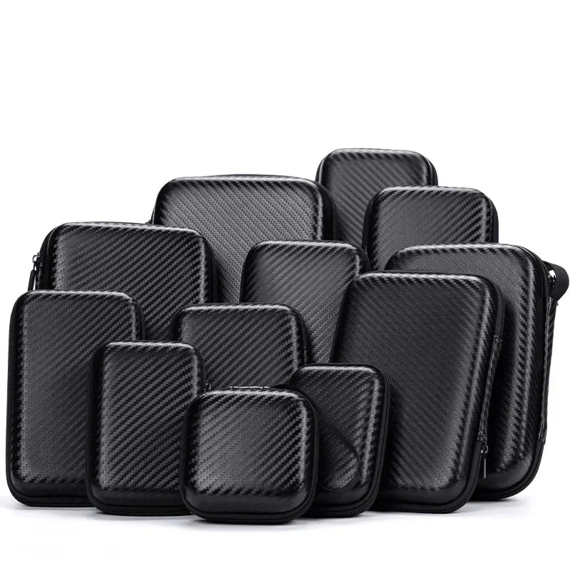 Mallette de rangement, pochette de transport à fermeture éclair, sac Portable de plusieurs tailles pour écouteurs, sac de rangement de voyage pour cordon de câble