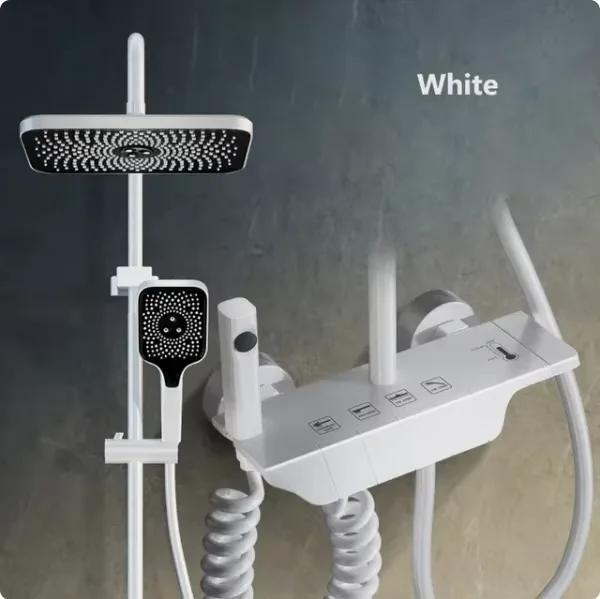 Badkamer Douchekraan Set 4-functies Digitaal display Douchethermostaat Warm Koud Douches Mengkraan Drukontlading Koperen kranen - afbeelding 1