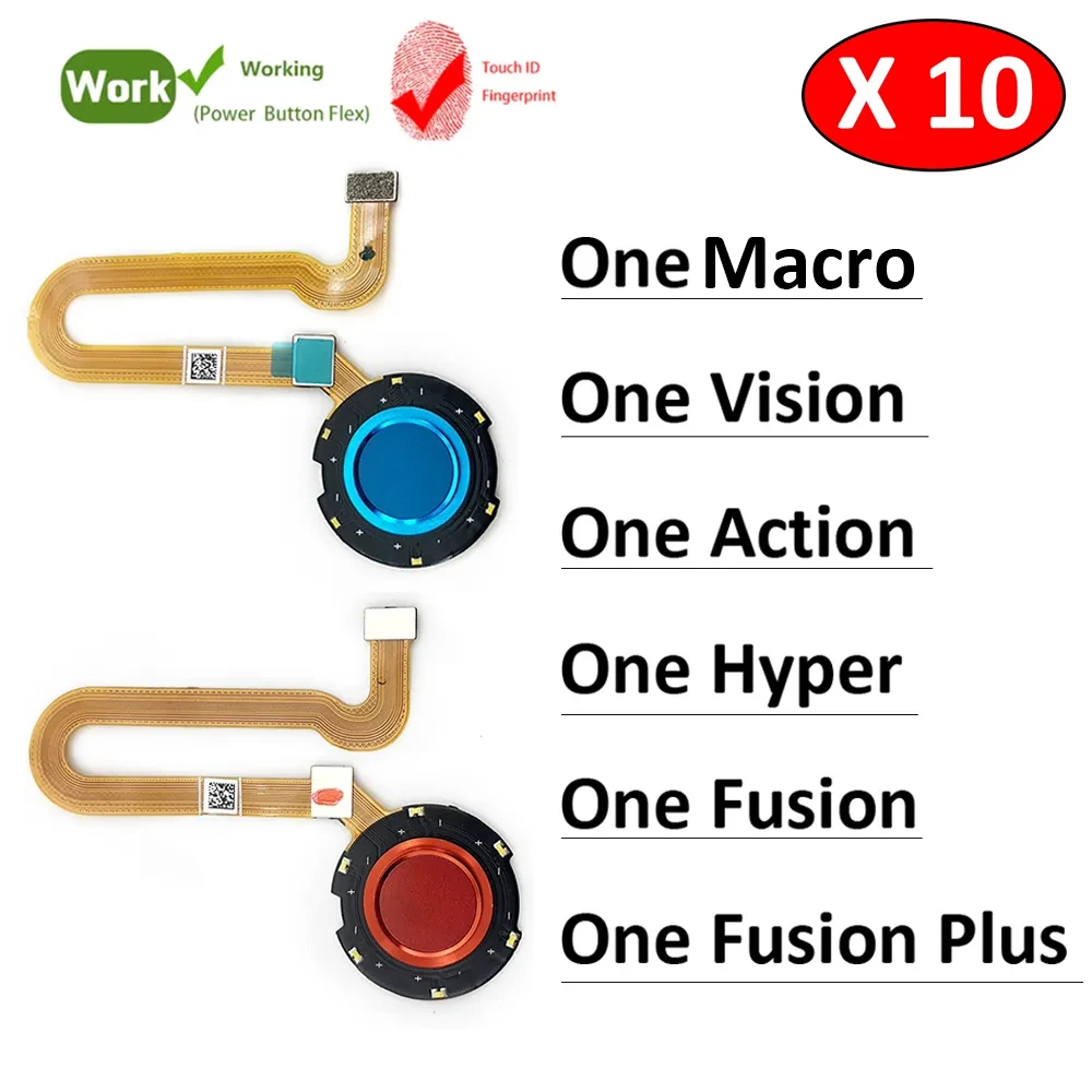 

10Pcs, Original For Motorola Moto One Vision Action Hyper Macro Fusion Plus Home Button FingerPrint Touch ID Sensor Flex Cable